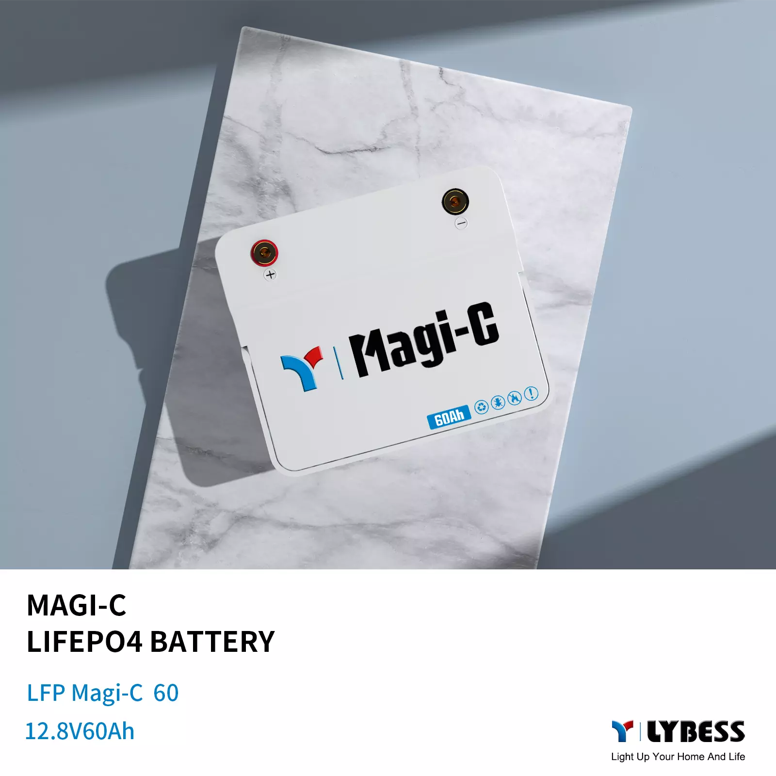 Fabricant de batterie Magi-C 12V 60Ah LiFePO4 - LYBESS